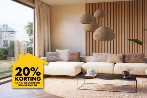 20% korting op akoestische panelen